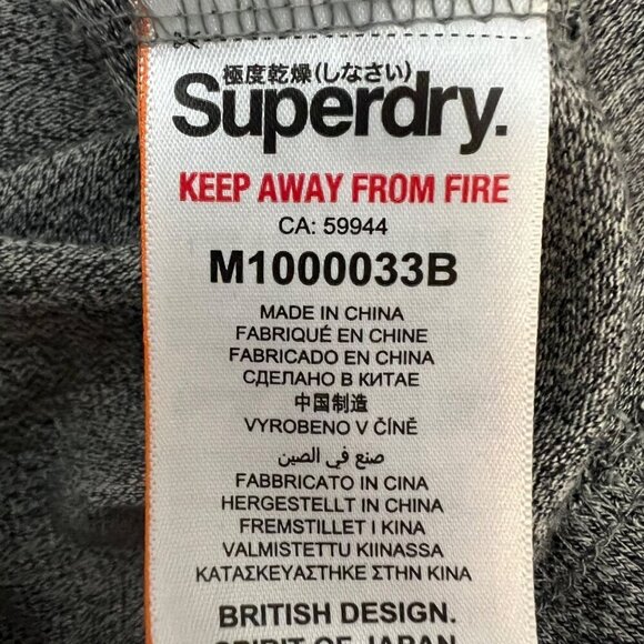 SuperDry Gray Men's Vintage Logo Store Embossed Short Sleeve T Shirt Size Small - Picture 8 of 12